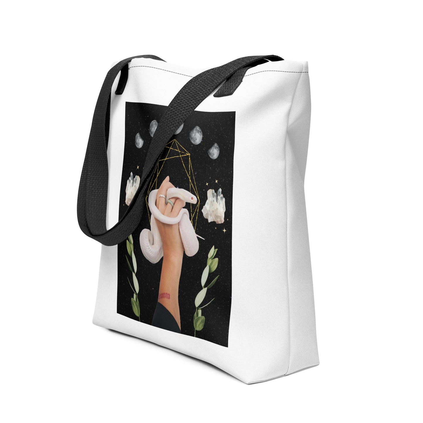 Kundalini White Snake Tote bag