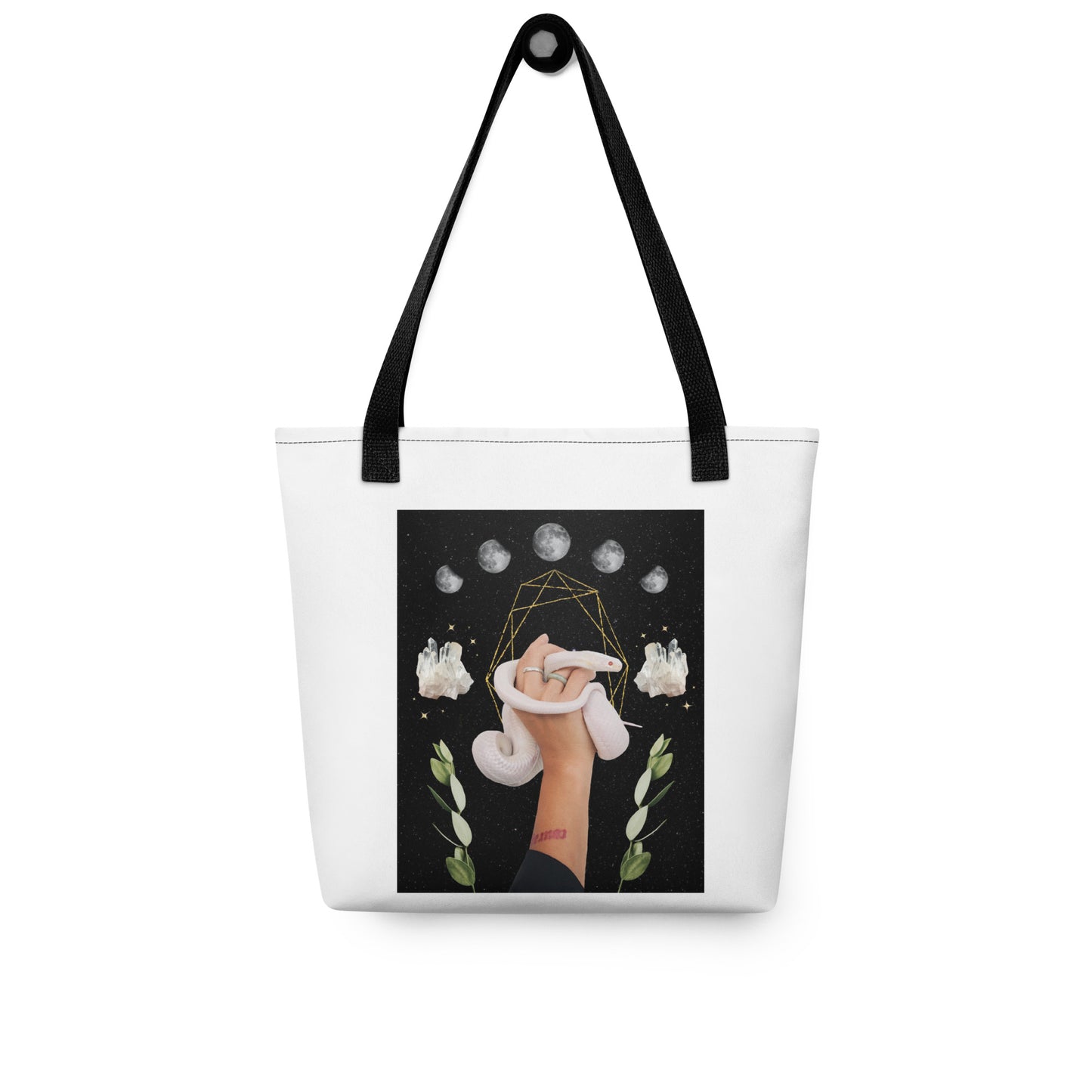 Kundalini White Snake Tote bag