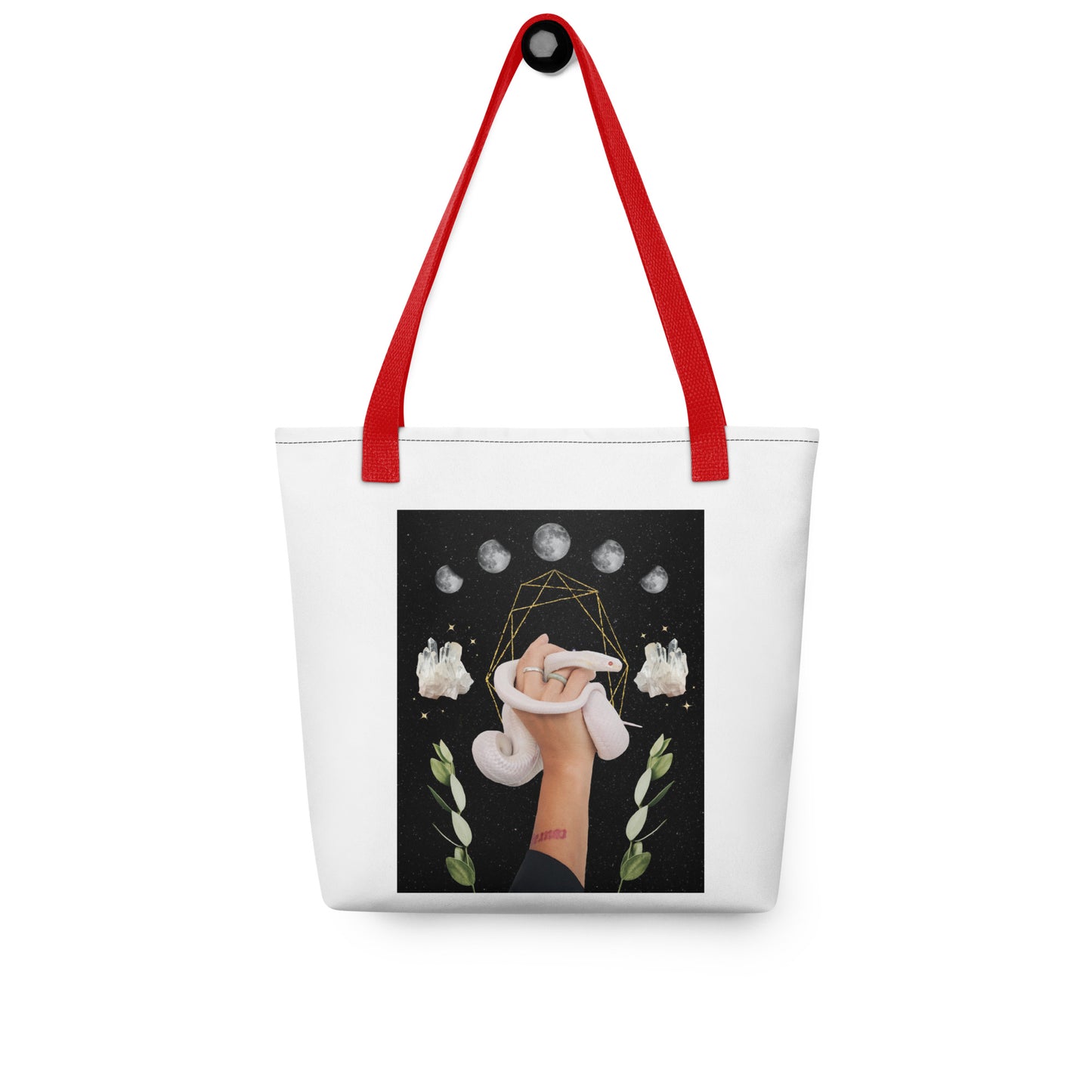Kundalini White Snake Tote bag