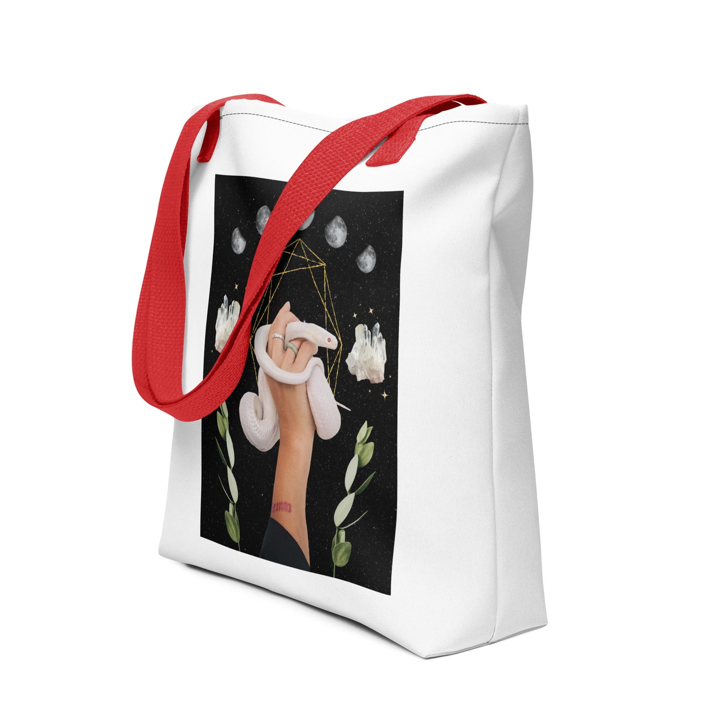 Kundalini White Snake Tote bag