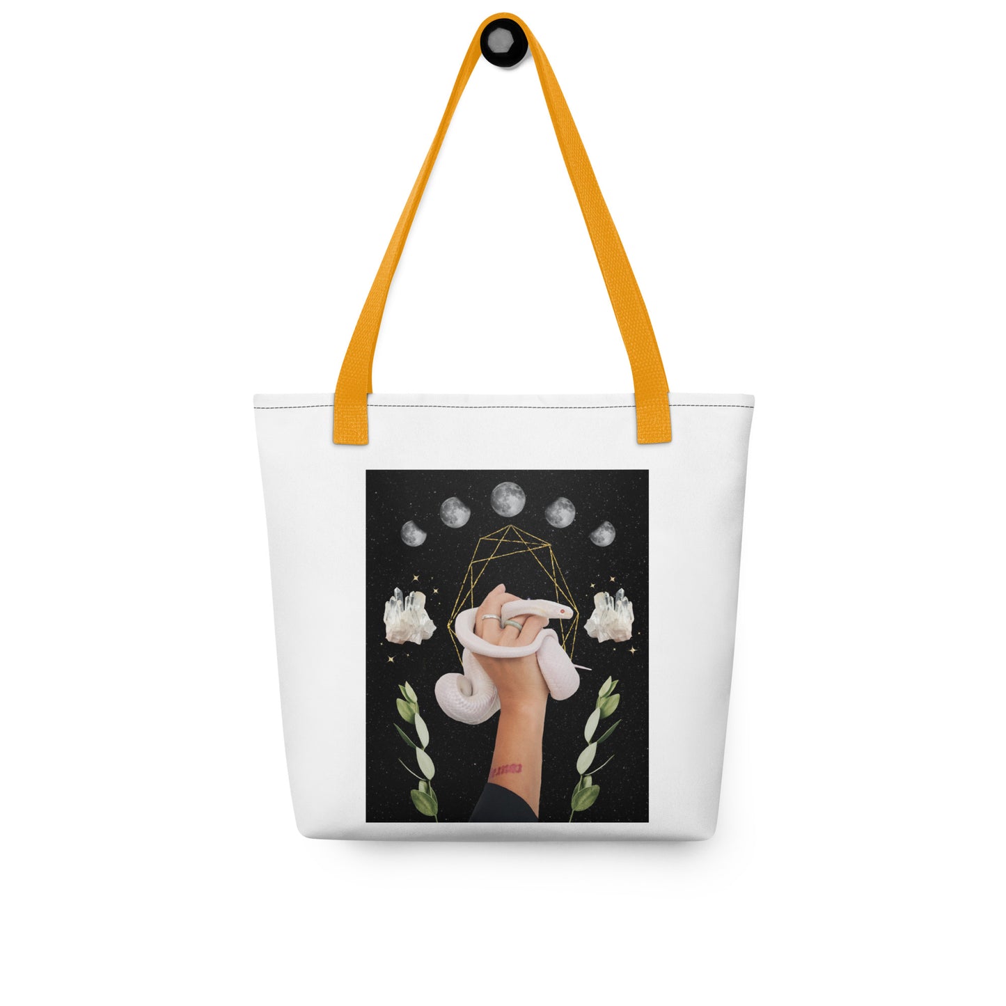 Kundalini White Snake Tote bag