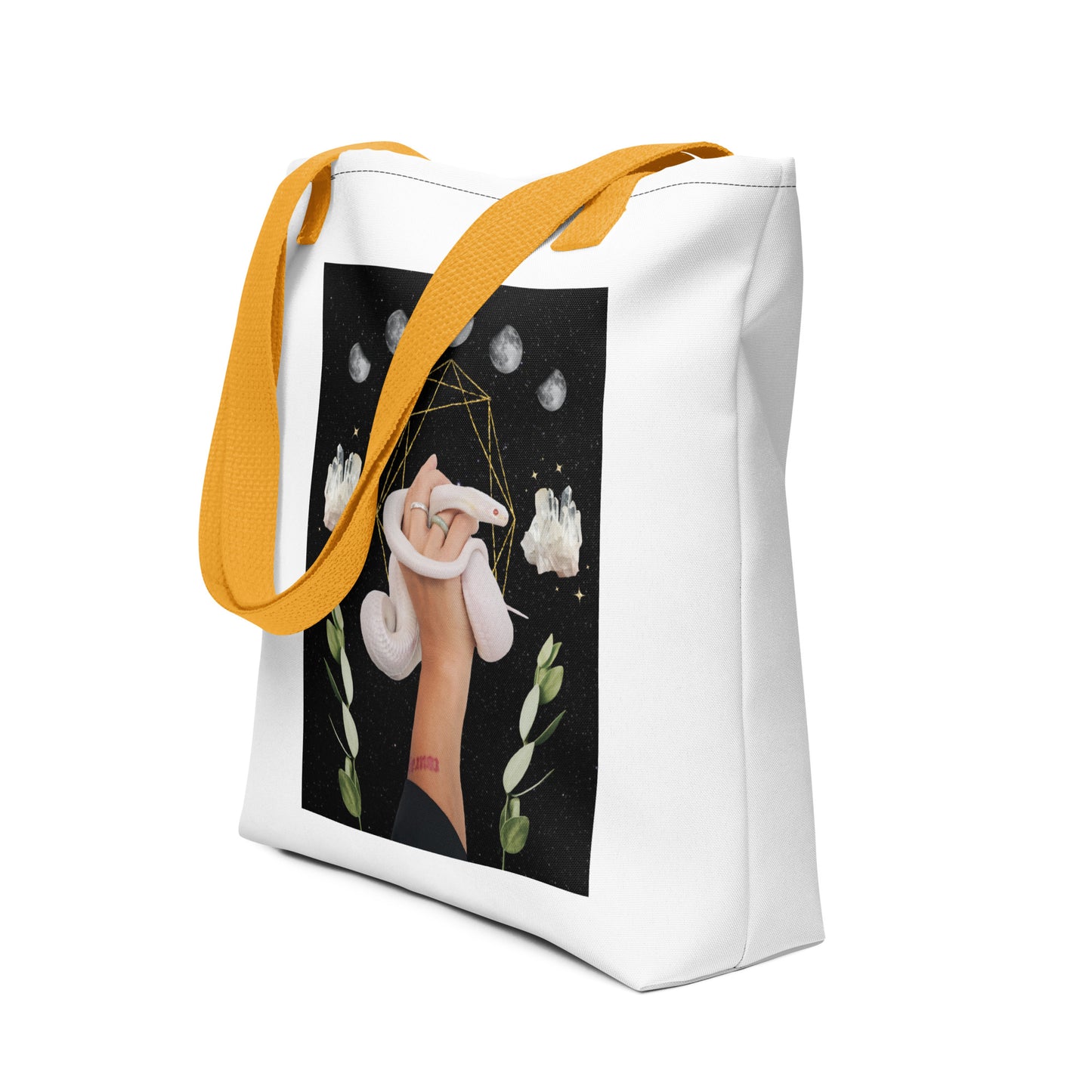 Kundalini White Snake Tote bag